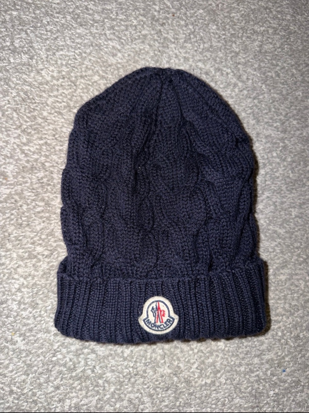 Moncler kids Navy Knit Cable Beanie